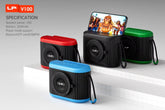 Mini Speaker LP-V100 Camera Shape Design Portable Speaker with Phone Holder 8W 1200Mah Wireless Speaker with Strap