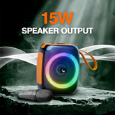 15W Powerful Wireless Speaker with Mic and RGB Light - Portable Speaker - Speaker Bluetooth Woofer