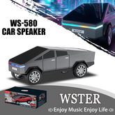 WS-580 Bluetooth Pickup Truck Portable Speaker,with Display Screen,HD Sound, TWS Pairing, FM Radio,Built-in Microphone