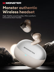 Gaming Earbuds Monster Xkt28 bluetooth 5.4 wireless headphones noise cancelling gaming dual mode earphones hifi stereo sound with microphone - Airpods - Wireless Earbuds