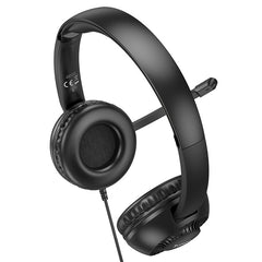 Hoco W112 Wired Headphone - Call Center Headphones - Head phones with Mic - Office Meeting Headphones - Pure Sound Quality Headset
