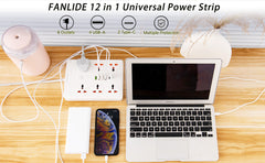 Universal Power Extension Cord with 6 Socket and 4 Usb Port Plus 2 PD Fast Port - Extension board Multi Protection - Socket Board