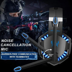 Kotion Each Gaming Headphone With Mic G2000, Stereo Headphones HiFi with Microphone, LED Light - ANC Wired Gaming Headphones