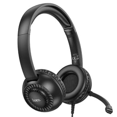 Hoco W112 Wired Headphone - Call Center Headphones - Head phones with Mic - Office Meeting Headphones - Pure Sound Quality Headset