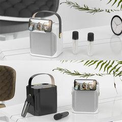 Koleer S882 Karaoke Speaker With Dual Mic - Wireless Bluetooth Speaker - Portable Speaker - Music Speaker - Bass Sound Speaker