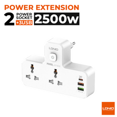 Ldnio SC2311 20W 3-Port USB Charger Extension - Power Extension - Fast Charging Socket Extension