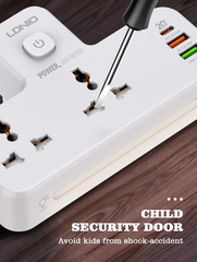 Ldnio SC2311 20W 3-Port USB Charger Extension - Power Extension - Fast Charging Socket Extension