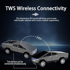 WS-580 Bluetooth Pickup Truck Portable Speaker,with Display Screen,HD Sound, TWS Pairing, FM Radio,Built-in Microphone