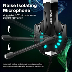 Kotion Each G9000 Pro Stereo Gaming Headset for PS4, PC, Xbox One Controller, Gaming Headphones Noise Cancelling Over Ear Headphones with Mic, LED Light, Bass Surround