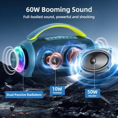 ZEALOT P12 Portable Bluetooth Speaker, 80W Peak Waterproof Loud Booming Sound Speakers, Dual Pairing, XBass, 20H Playtime, Outdoor Speaker with Handle for Camping, Beach, Party, Backyard