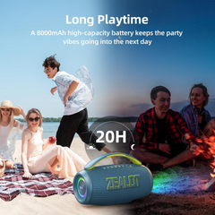 ZEALOT P12 Portable Bluetooth Speaker, 80W Peak Waterproof Loud Booming Sound Speakers, Dual Pairing, XBass, 20H Playtime, Outdoor Speaker with Handle for Camping, Beach, Party, Backyard
