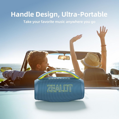 ZEALOT P12 Portable Bluetooth Speaker, 80W Peak Waterproof Loud Booming Sound Speakers, Dual Pairing, XBass, 20H Playtime, Outdoor Speaker with Handle for Camping, Beach, Party, Backyard